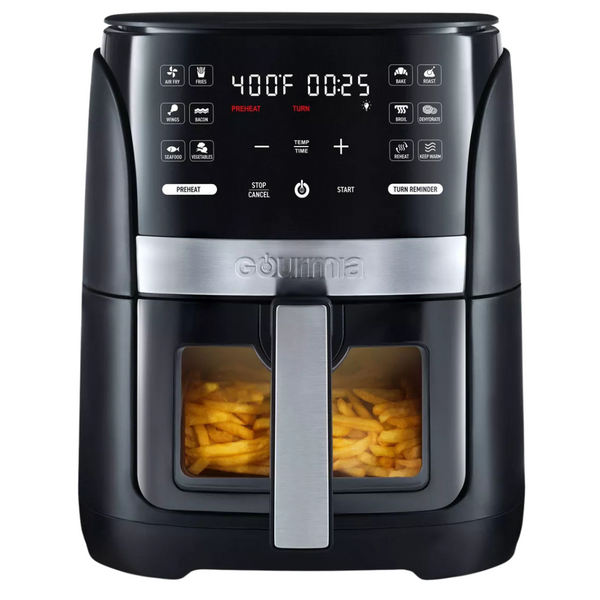 6-Qt Gourmia Digital Window Air Fryer With 12 Presets & Cooking Black