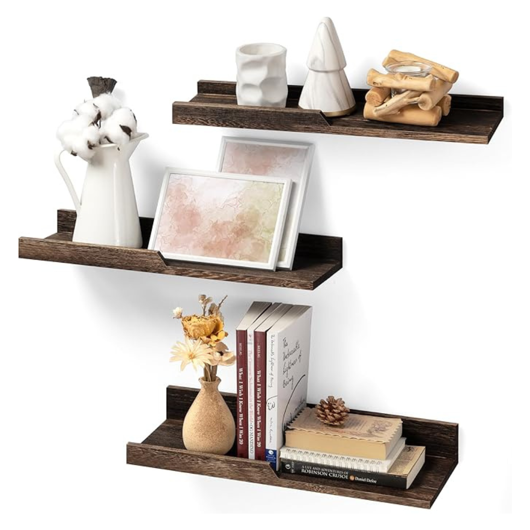 Set Of 3 Rebee Vision Rustic Floating Shelves