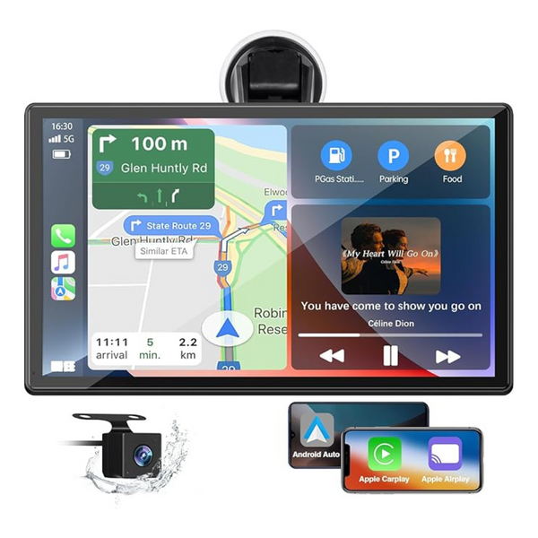 Lamtto Portable 9" Wireless Apple Touch Screen Carplay