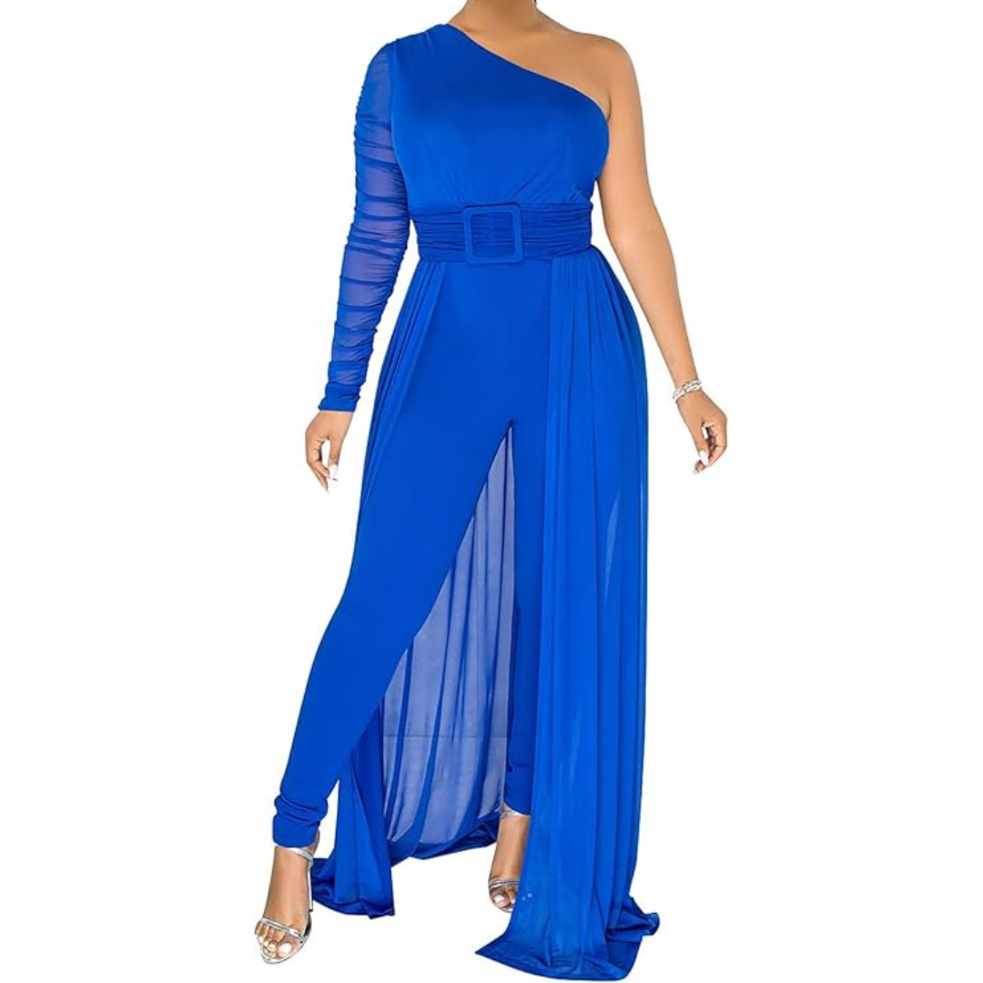 Suzonana Women's Sexy One Shoulder Piece Jumpsuits