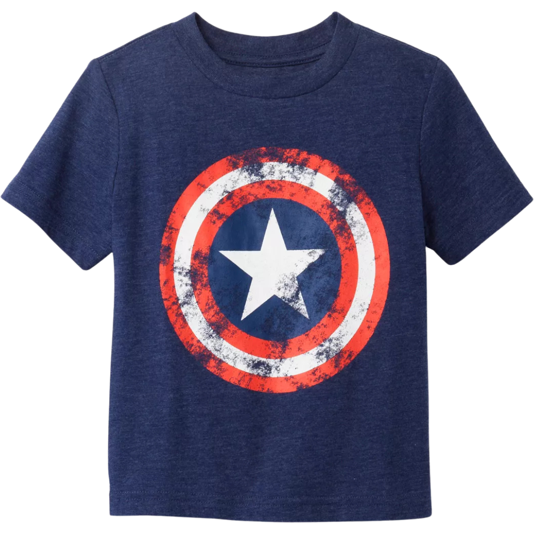 Marvel Captain America Shield Short Sleeve Boys T-Shirt