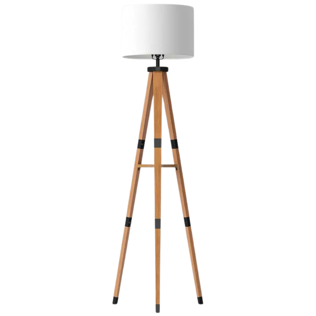 Threshold Wood Tripod Floor Lamp with Shelf