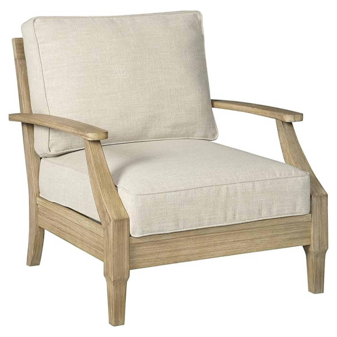 Signature Design Clare View Eucalyptus Wood Cushioned Lounge Chair