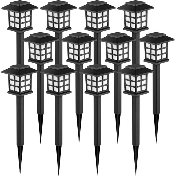 12-Pack Waterproof LED Solar Walkway Lights