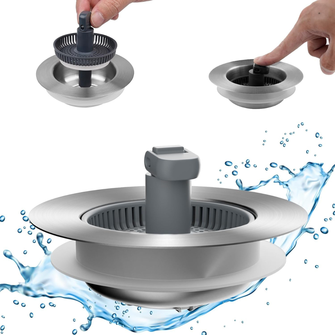 Upgraded 3 in 1 Universal Kitchen Sink Drain Strainer and Stopper