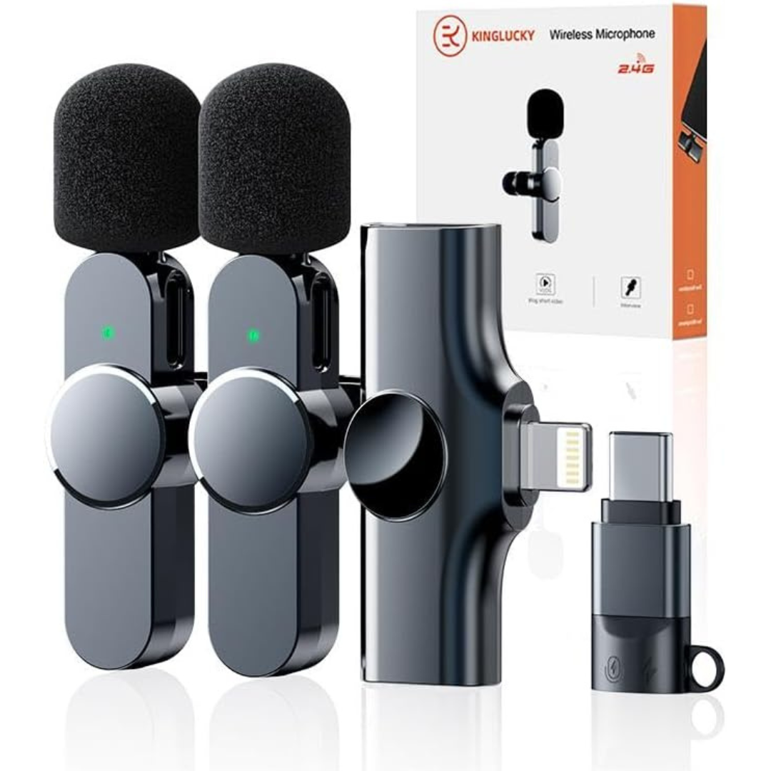 2-Piece Professional Noise Cancelling Lavalier Mini Microphones