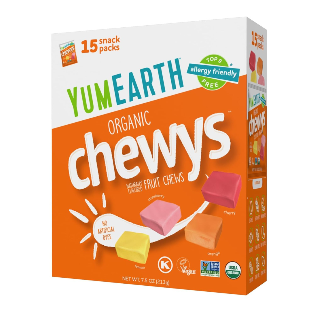 YumEarth Organic Fruit Chews, 15 Snack Packs