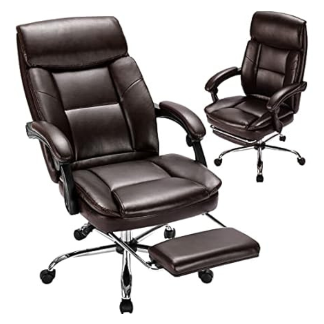 ZUNMOS Ergonomic Leather Swivel Rolling Managerial Office Chair