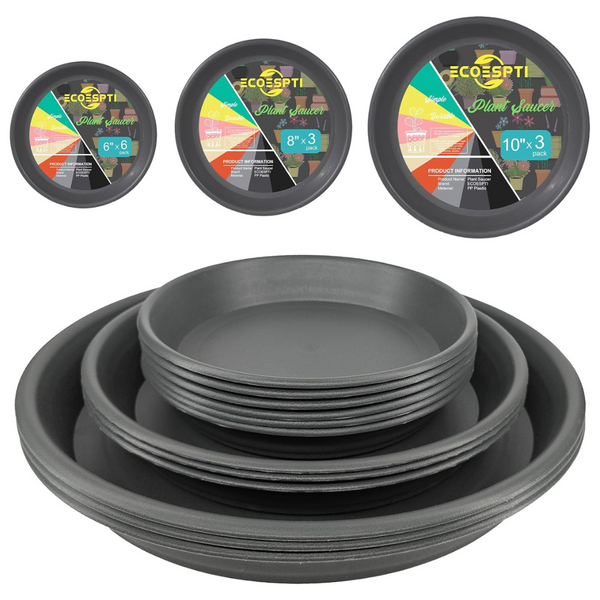 12-Piece Colourful Plant Durable Plastic Tray Saucers