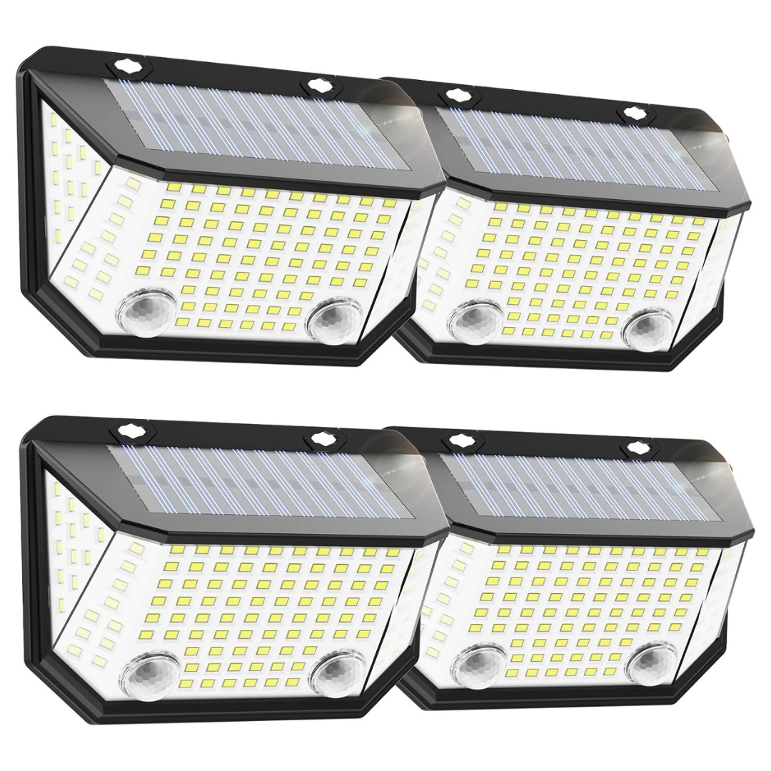 4-Pack IP65 Waterproof LED High Brightness Solar Motion Sensor Lights