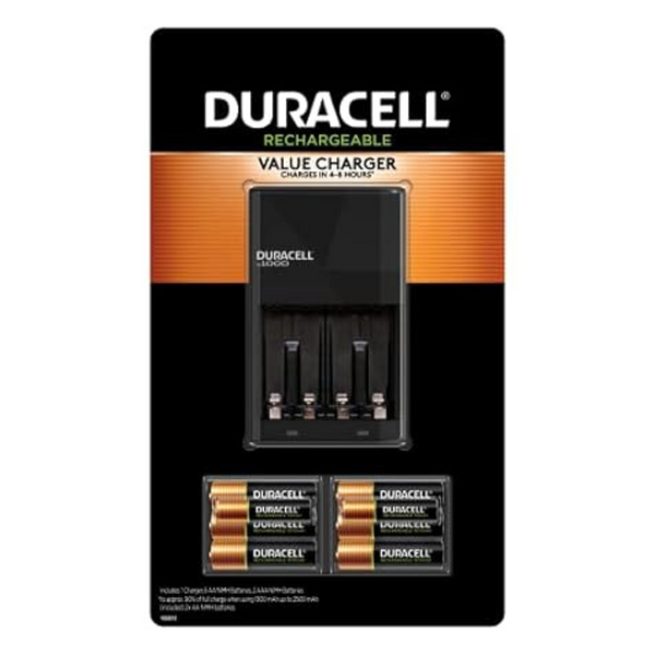 Duracell Ion Speed 1000 Battery Charger With 6 AA & 2 AAA Batteries