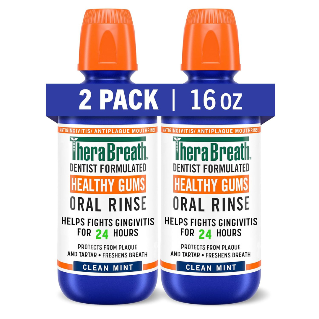 2-Pack TheraBreath Healthy Gums Oral Rinse Mouthwash (16-oz)