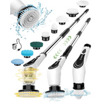 Lxlu Electric Spin Scrubber With 8 Brush Heads & Adjustable Handle