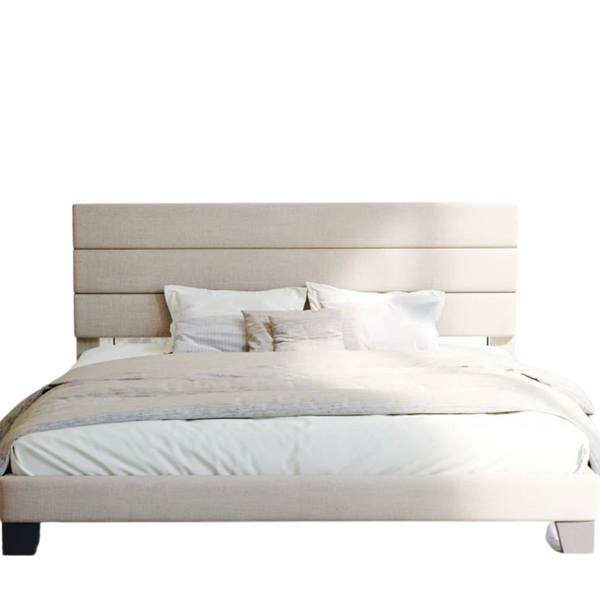 Latitude Run Queen Elison Platform Bed With Fabric Upholstered Headboard