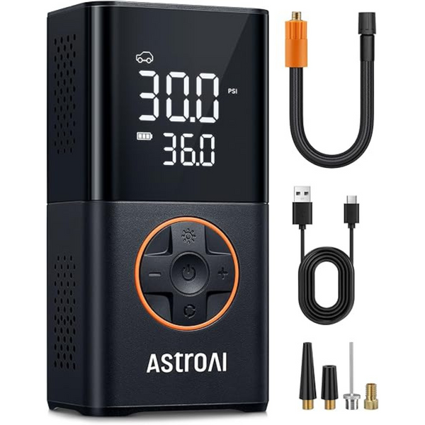 AstroAI L7 Tire Inflator Portable Air Compressor With LED Lights Air Pump