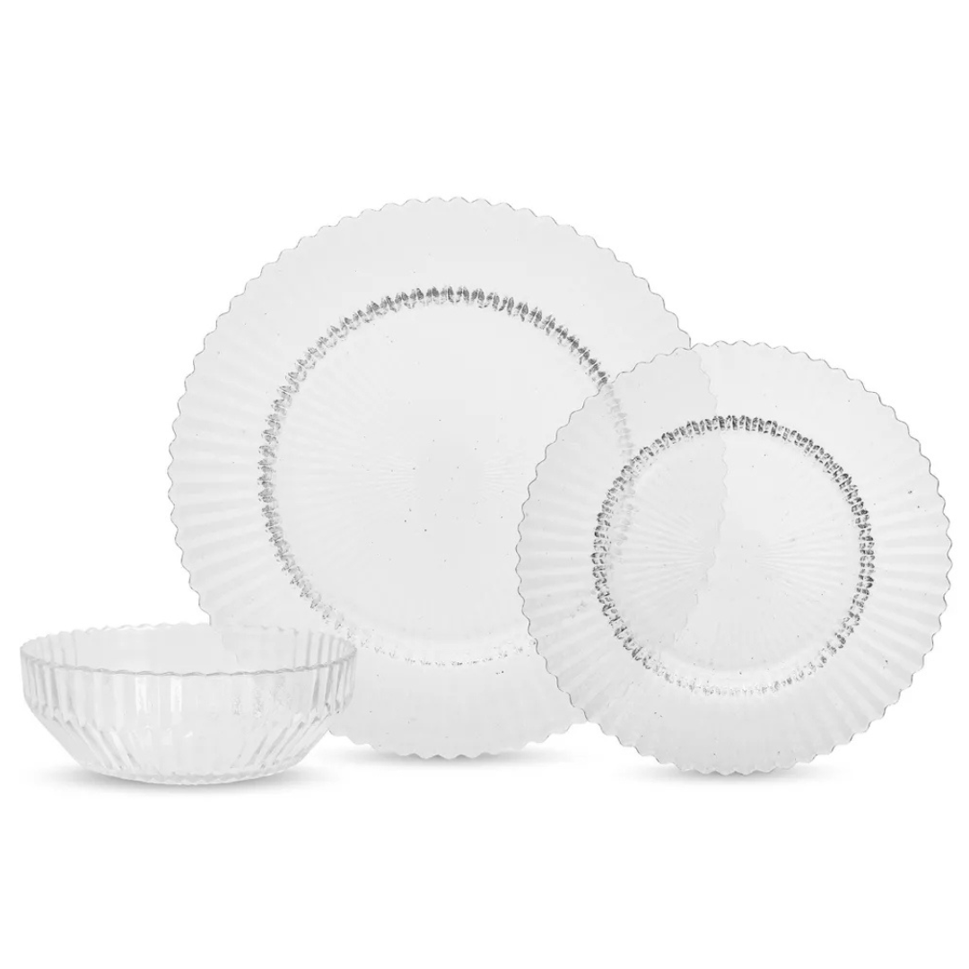 12-Piece Fortessa Archie Glass Dinnerware Set, Service For 4