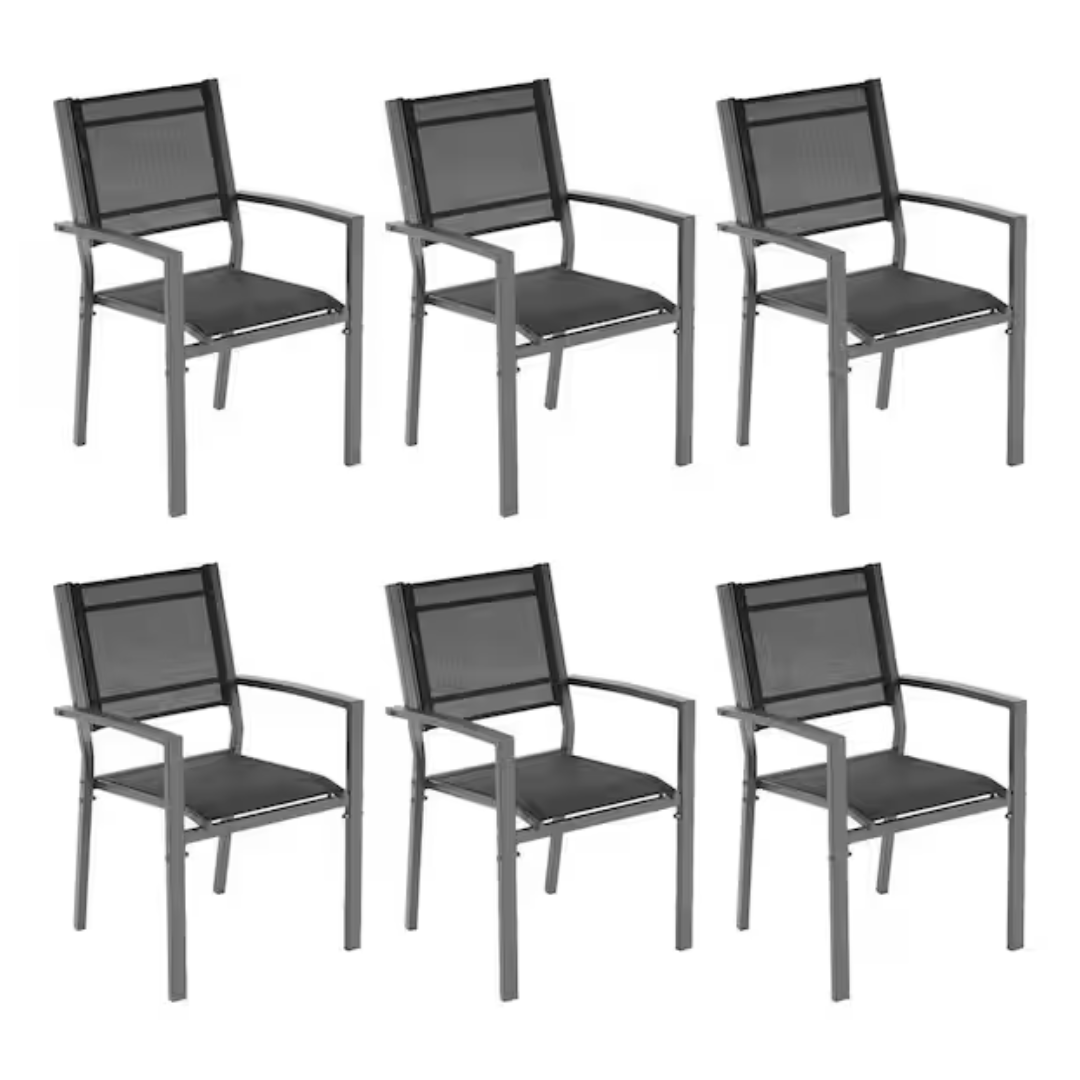 6-Piece Sonkuki Weather-Resistant Textilene Patio Dining Set