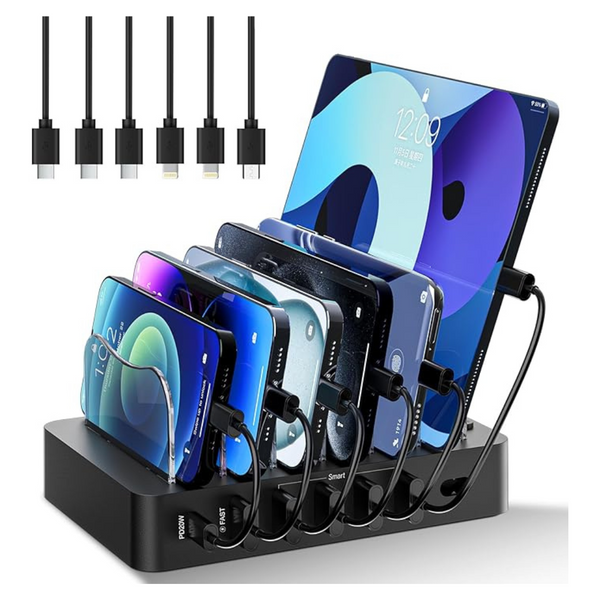 68W 6 Port Charging Station For Multiple Devices