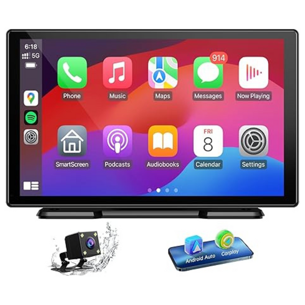 Volam 9" Apple Carplay & Android Auto Car Stereo With 1080p Backup Cam