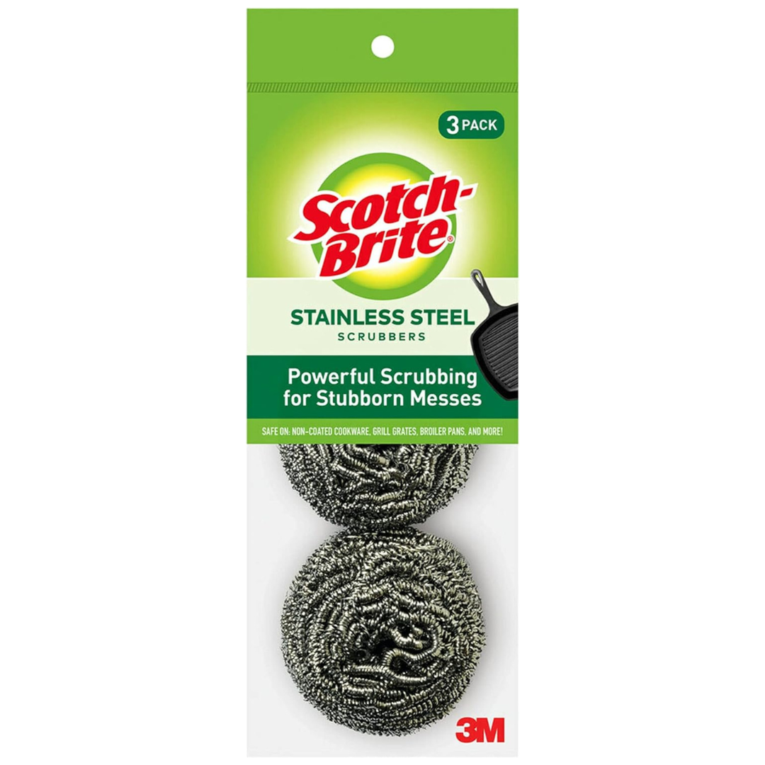 3-Pack Scotch-Brite Stainless Steel Scrubbers