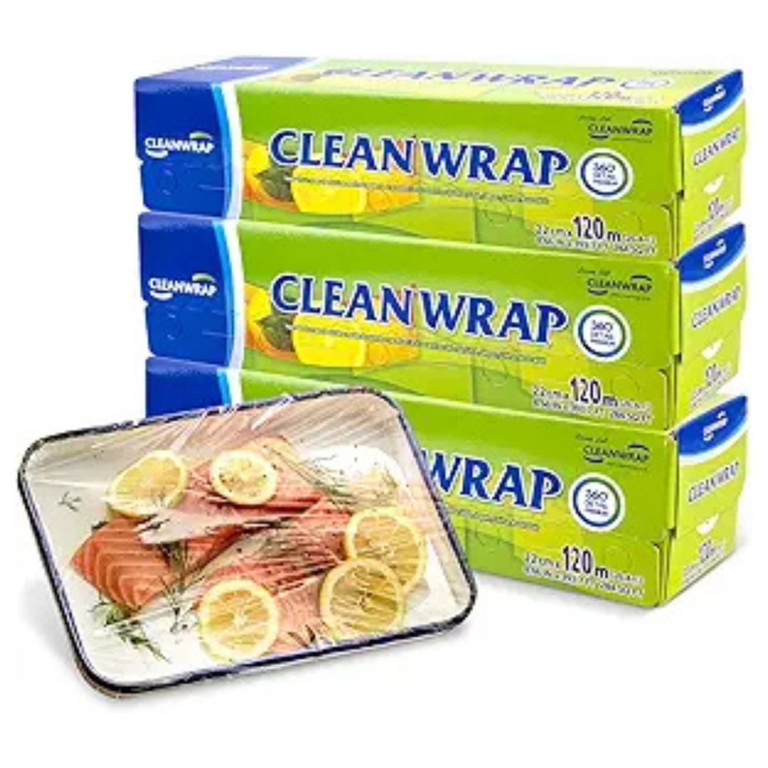 3-Pack CLEANWRAP Plastic Wrap For Food (8.66in x 393.7ft)