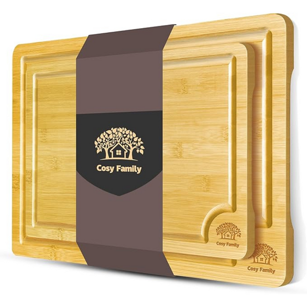 Set Of 2 Cosy Family Wood Cutting Boards For Kitchen