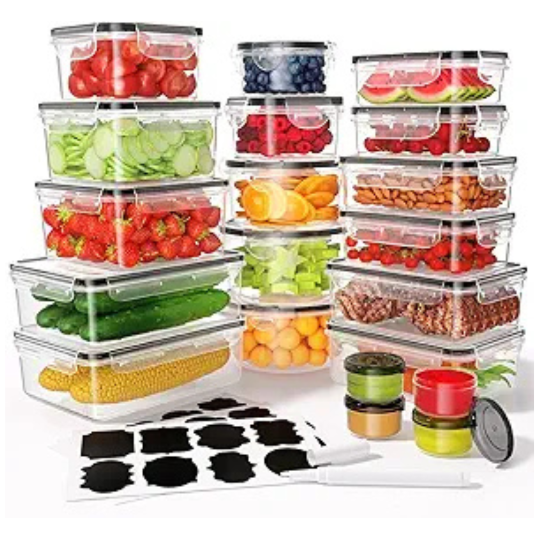 40-Piece Food Storage Containers With Lids (20 Containers & 20 Lids)