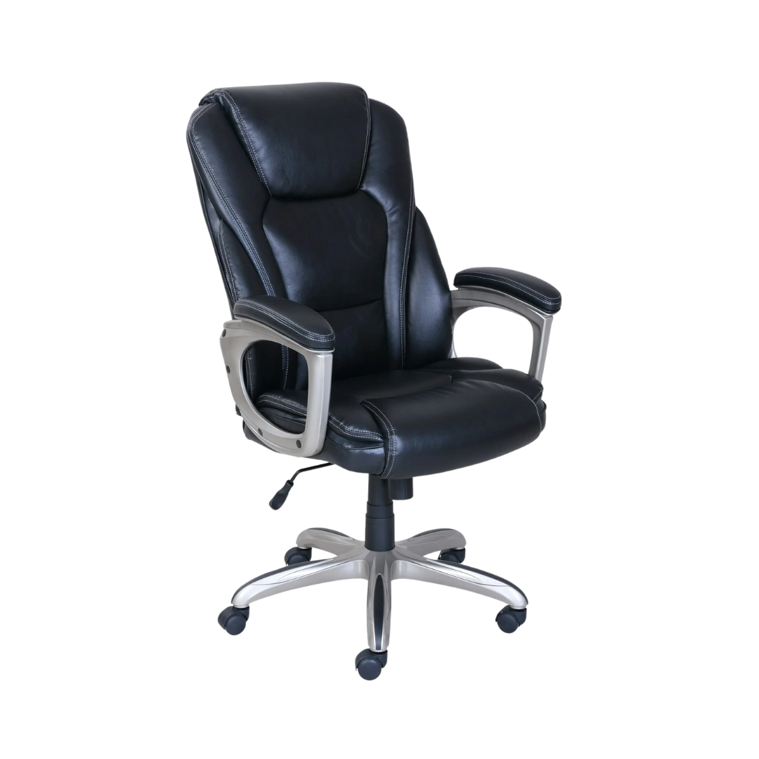 Serta Heavy-Duty Bonded Leather Commercial Office Chair With Memory Foam