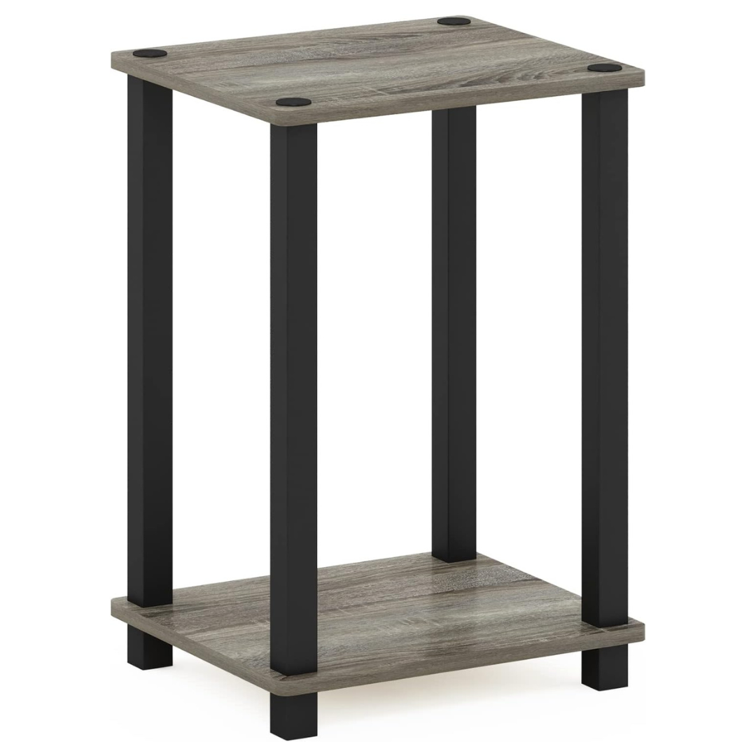 1-Tier Wood End Side Night Stand Table W/ Plastic Poles