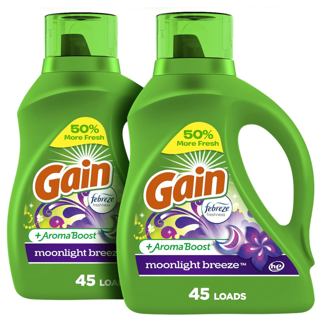 2-Pack Gain+ Aroma Boost 65 fl oz Laundry Liquid Detergent