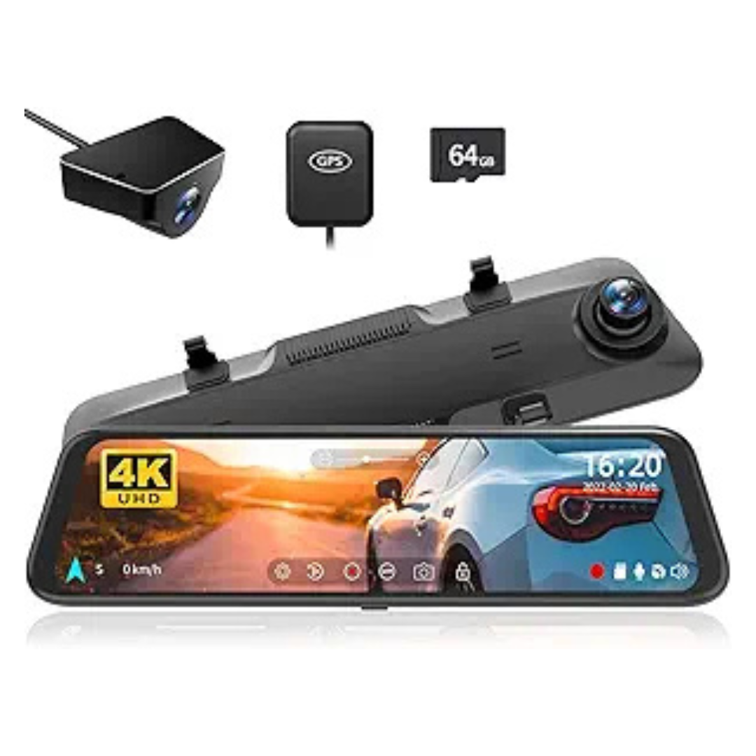 WOLFBOX G850 12" 4K Front and Rear Dash Camera