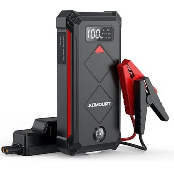 Acmount P100 3000A Peak Car Battery Jump Starter (Up to 10L Gas Engine)