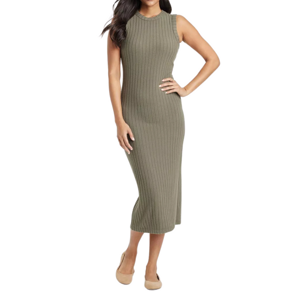 Universal Thread Women's Rib-Knit Midi Bodycon Dress