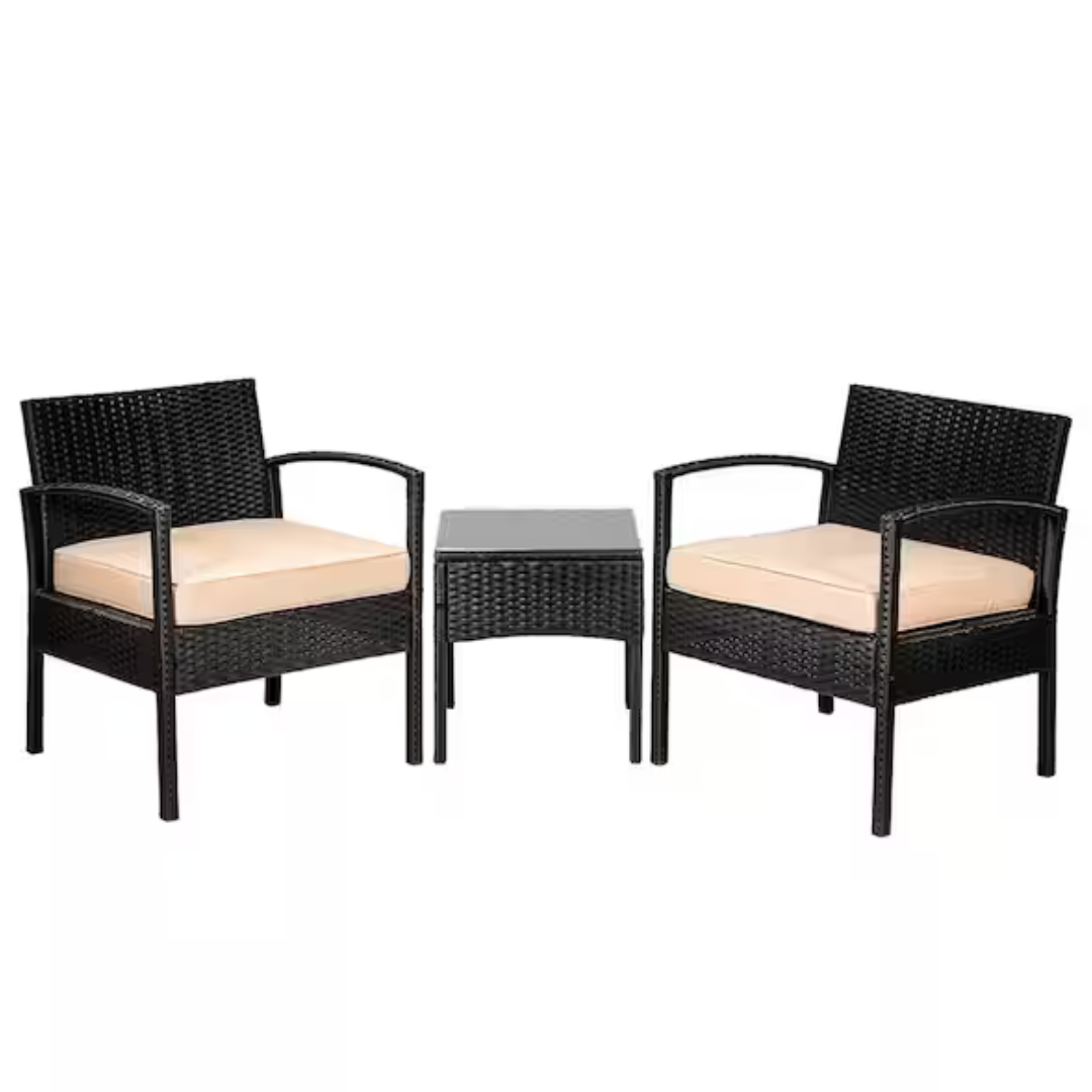 3-Piece Barton Stationary Wicker Outdoor Bistro Set