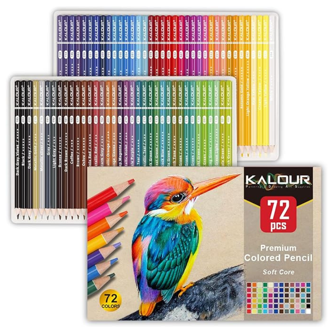 72-Count Kalour Colored Pencils Set for Adult Coloring Books