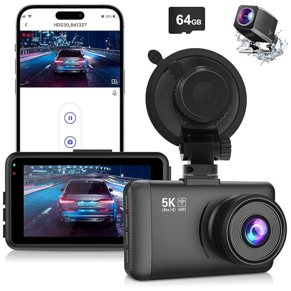 Reizix 5K Front 4K/2.5K and Rear 1080P Dual Dash Camera