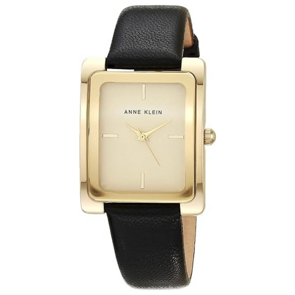 Anne Klein Black Leather Strap Women's Watch