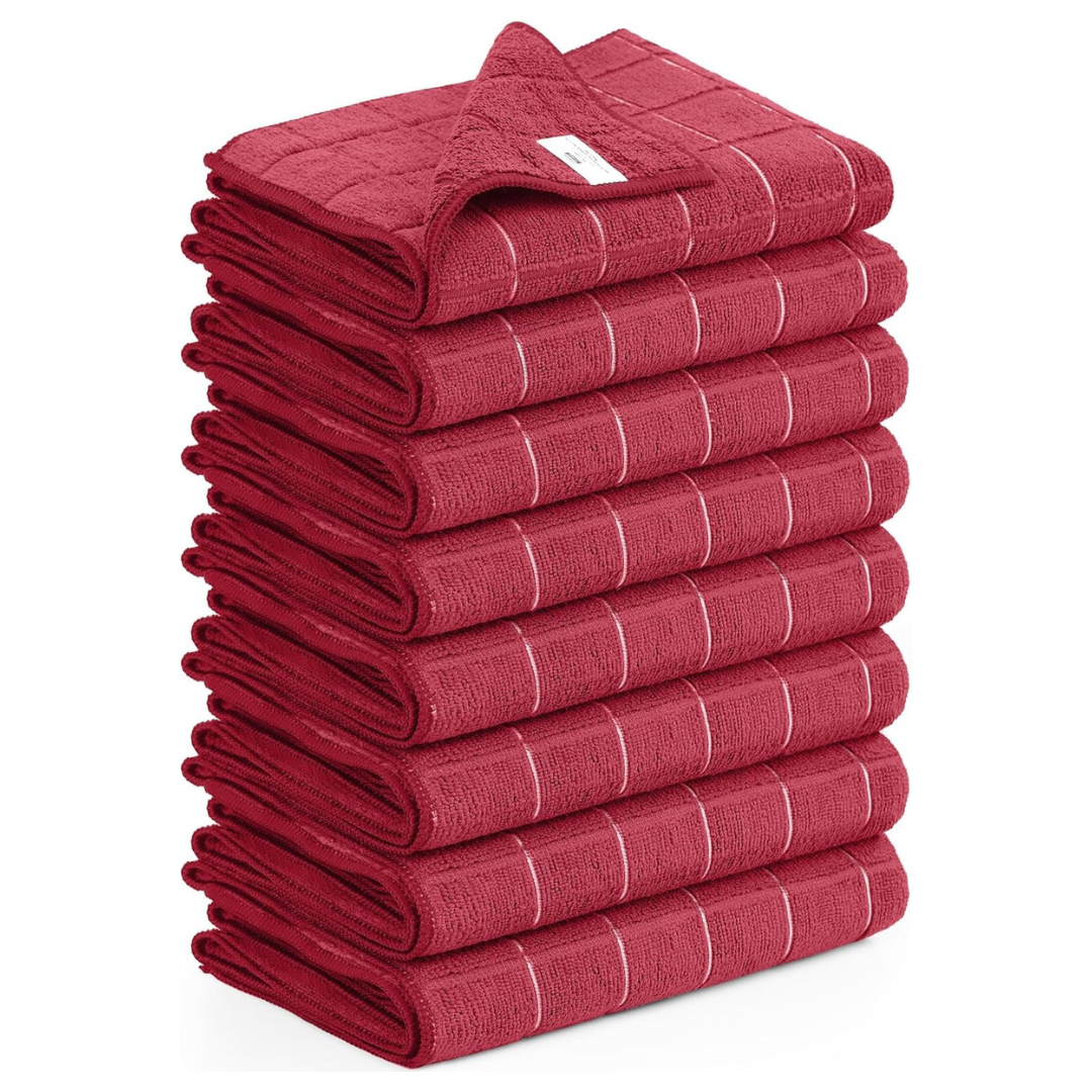 8-Pack Utopia Microfiber Super 12" x 12" Absorbent Kitchen Towels