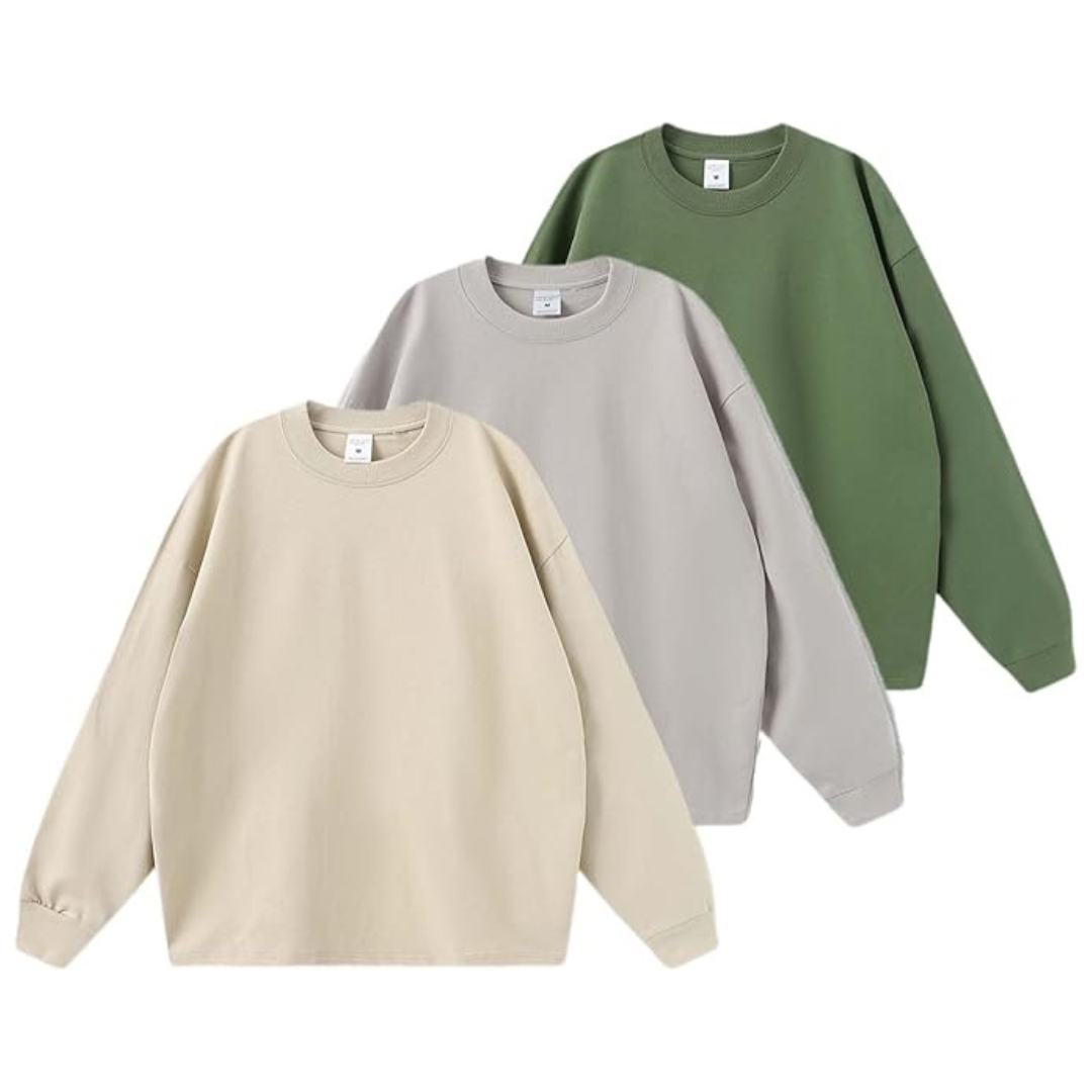 3 Pack Unisex Oversized Cotton Sweatshirts