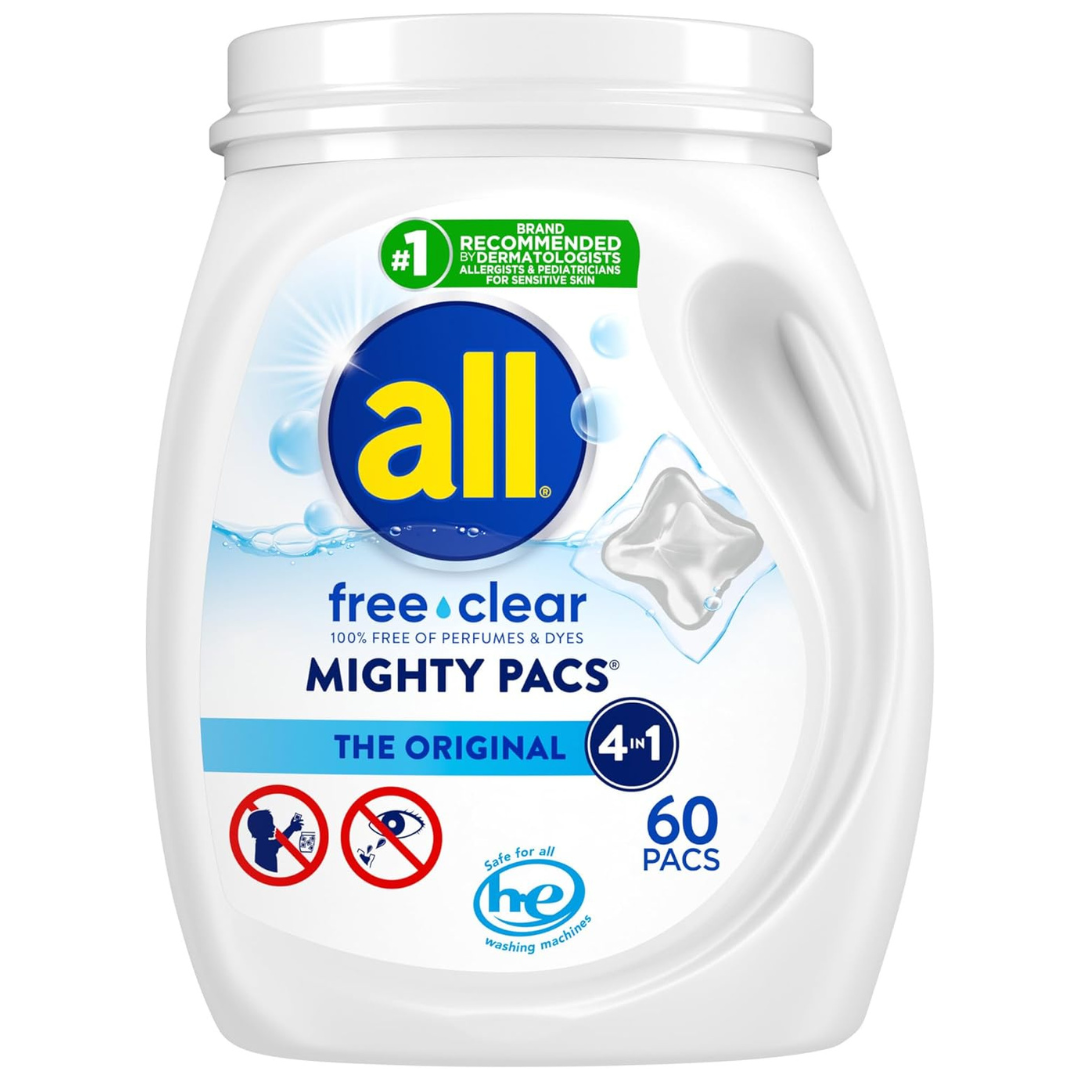 60-Count All Mighty Pacs Laundry Detergent