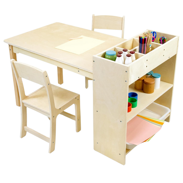 bbgroundgrm Birch Wooden Activity Craft Kids Art Table And Chair Set