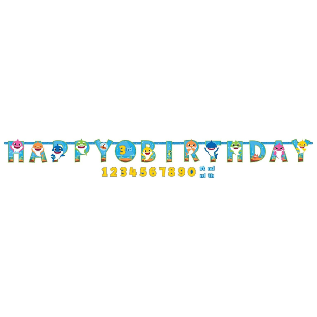 10.5ft x 10" Baby Shark Happy Birthday Jumbo Add An Age Banner Kit