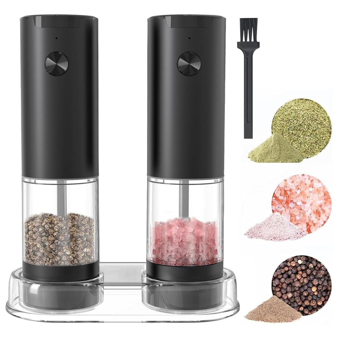 Battery Powered Electric Salt And Pepper Grinder Set