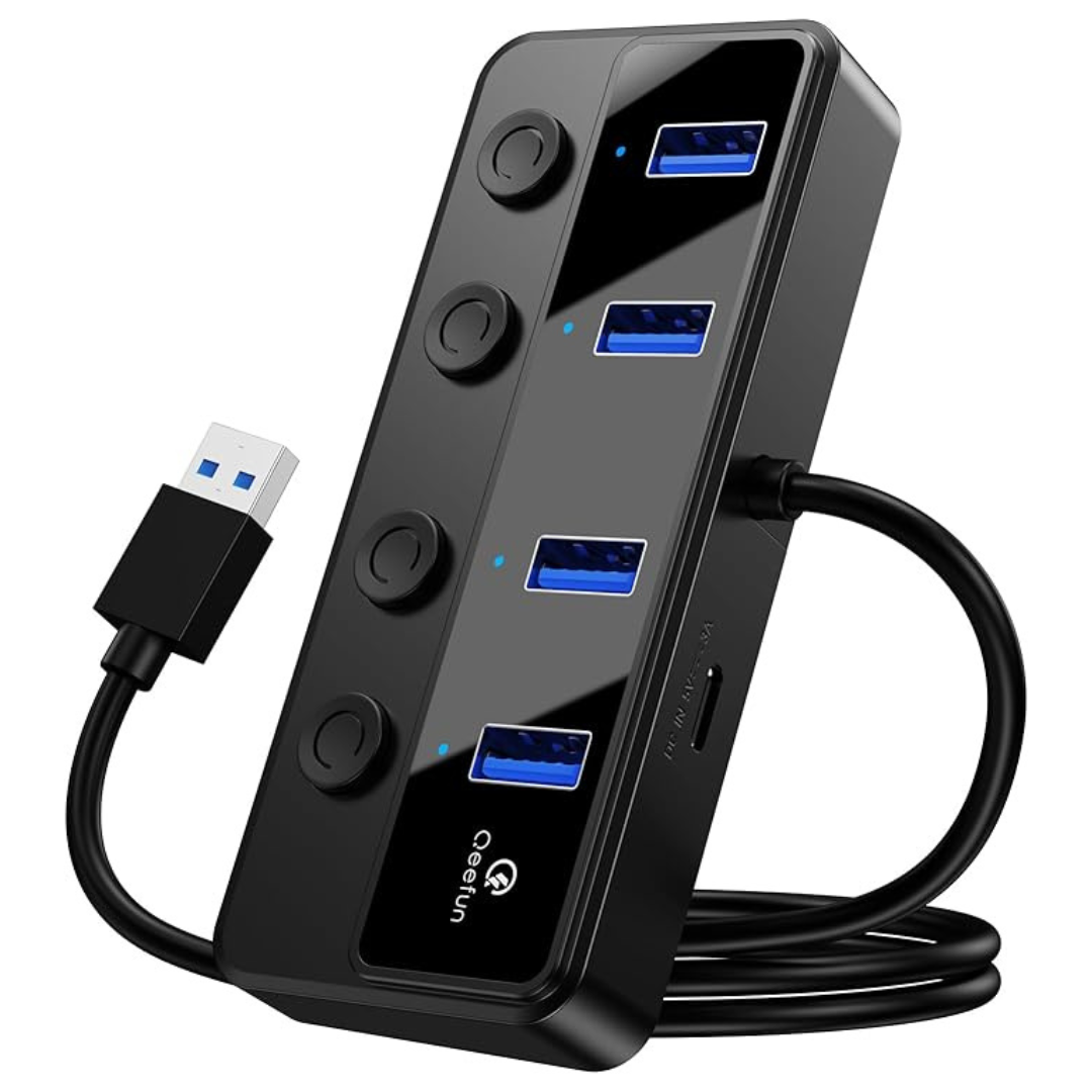 4-Port USB 3.0 Hub Adapter With 2-Ft Extended Cable