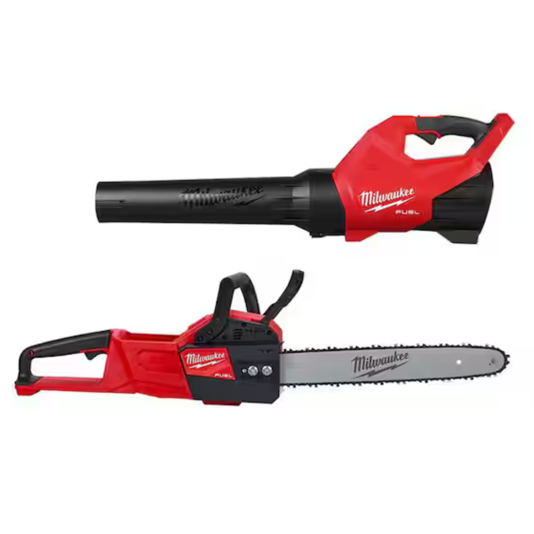 Milwaukee M18 18V Brushless Blower + Milwaukee 18V Li-Ion Battery Chainsaw