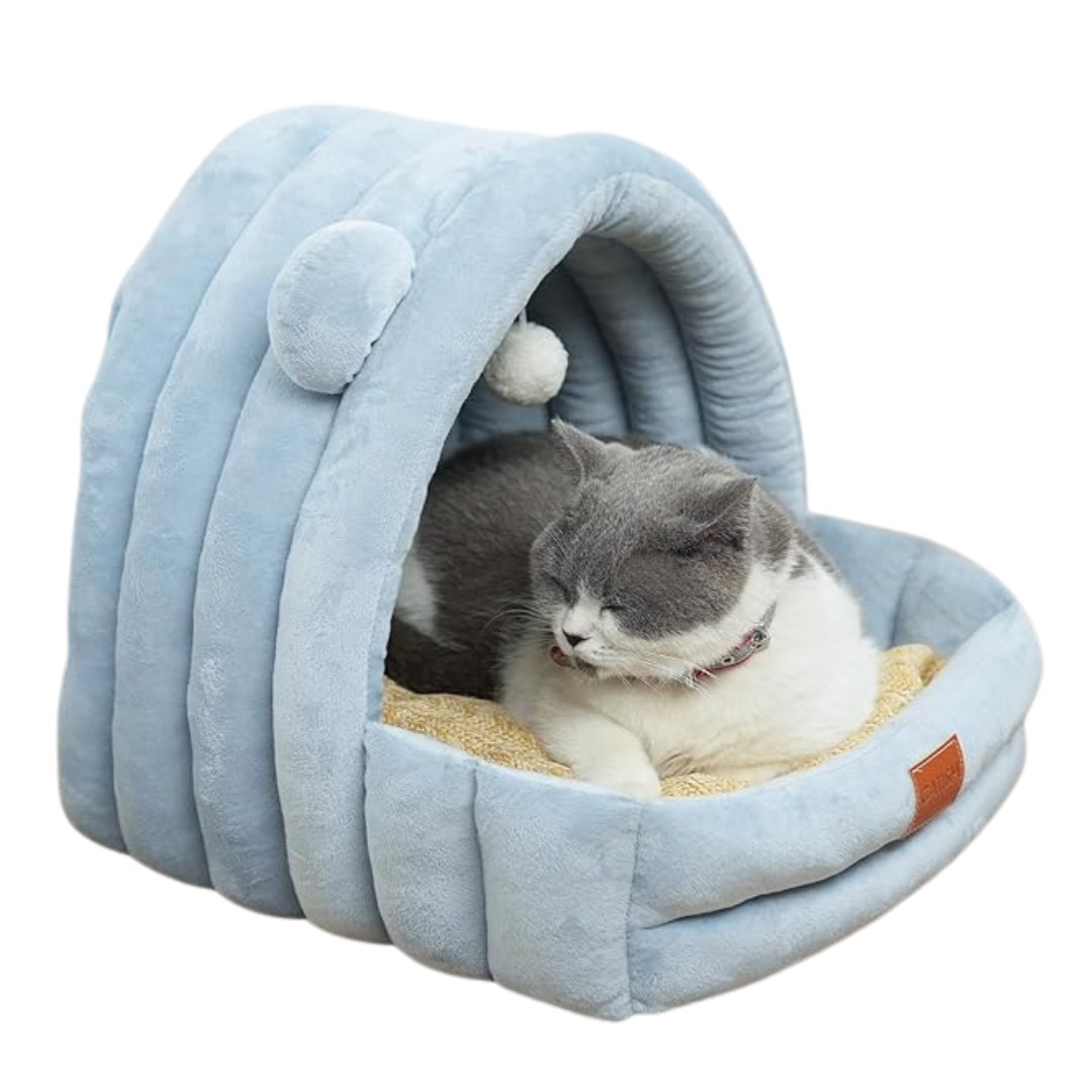 Cat Bed With Reversible Cushion Pillow