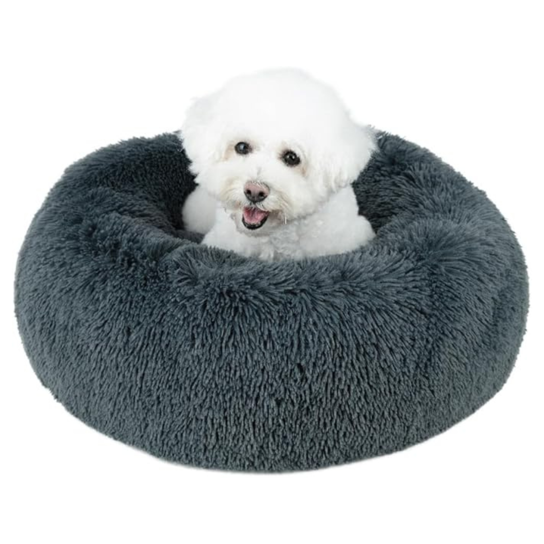 Best Pet Supplies Round Dog Bed With Reversible Pillow (26" x 22" x H:6.4")