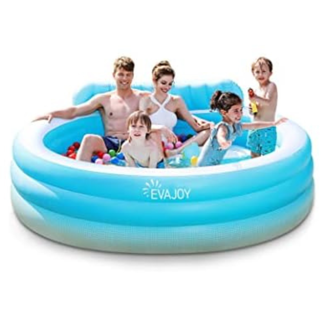 Evajoy Full-Sized Inflatable Swimming Family Pool With Seats