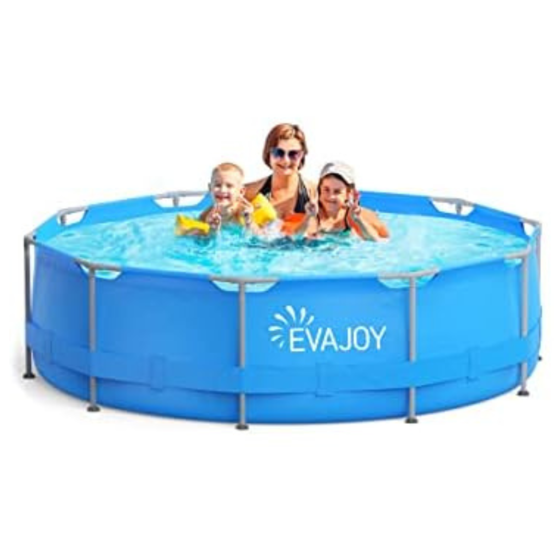 Evajoy 12ft x 30" Heavy-Duty PVC Metal Frame Swimming Pool