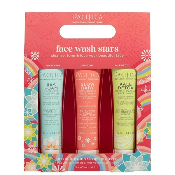 3-Pack Pacifica Face Wash Preppy Skincare Gift Set Value Kit